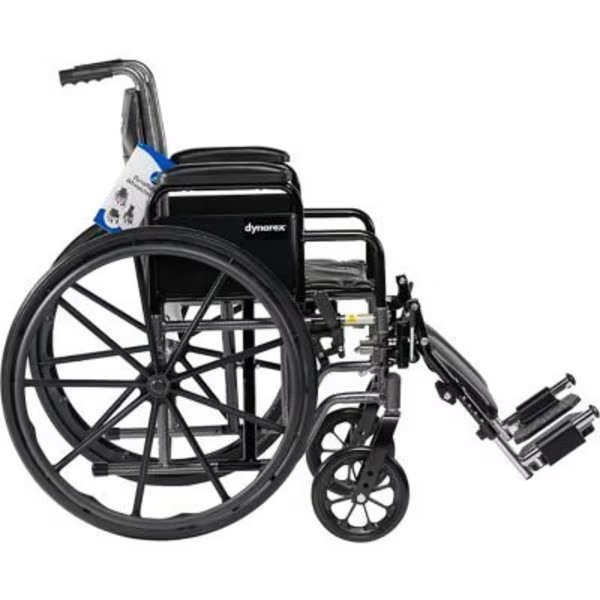 Dynarex DynaRide S2 Wheelchair, Detachable Full Arm & Foot Rest, 18inW Seat, Dynarex, Mfr#: 10224